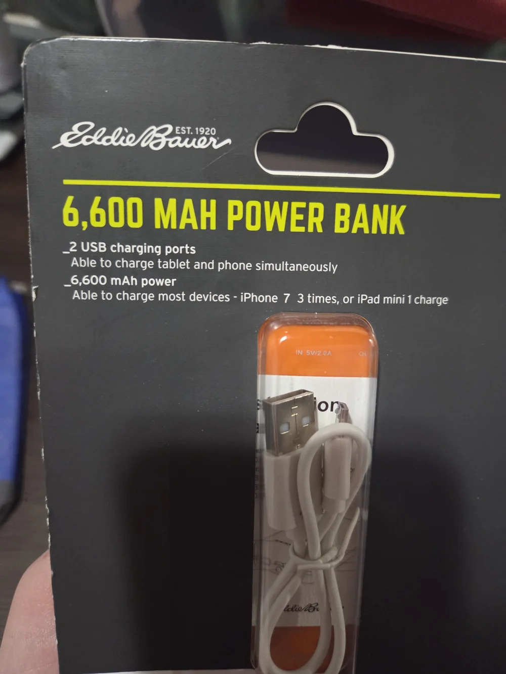 Eddie Bauer Orange Portable 6,600 mAh Power Bank